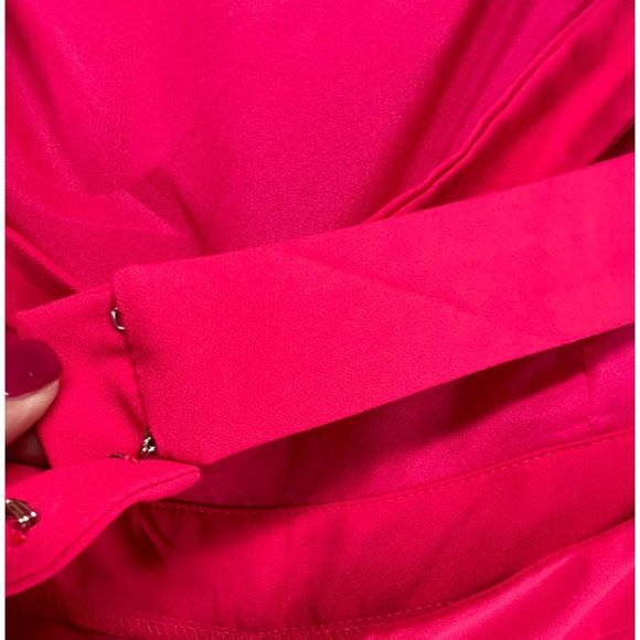 DO + BE Womens All My Life Jumpsuit Size M Pink Strapless Ruffle Wide Leg NEW - Picture 7 of 15